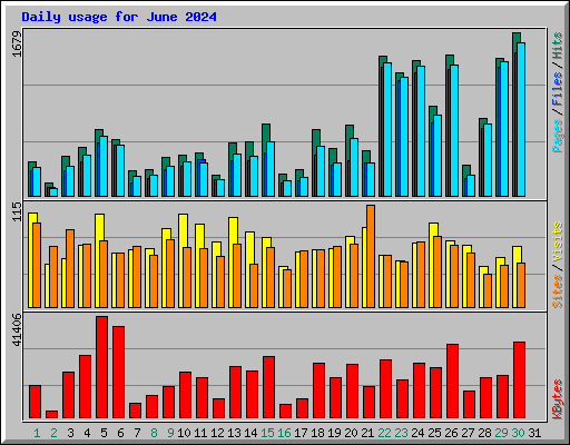 Daily usage for June 2024